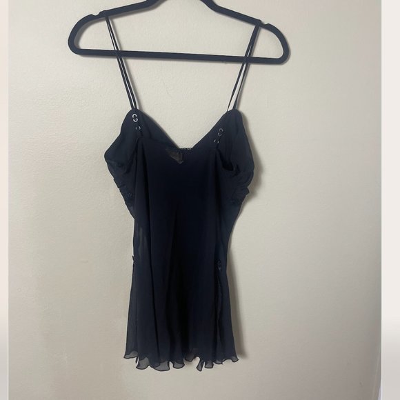 ⭐️ Sexy Sleep Lounge Slip Ruffled Boho Peasant Romantic Night Mini Dress Art Top - Picture 5 of 6